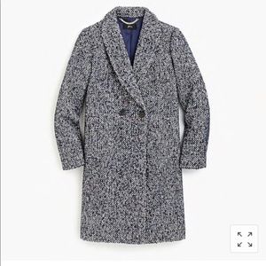 NEW! J Crew Navy Daphne Top Coat in Italian Tweed